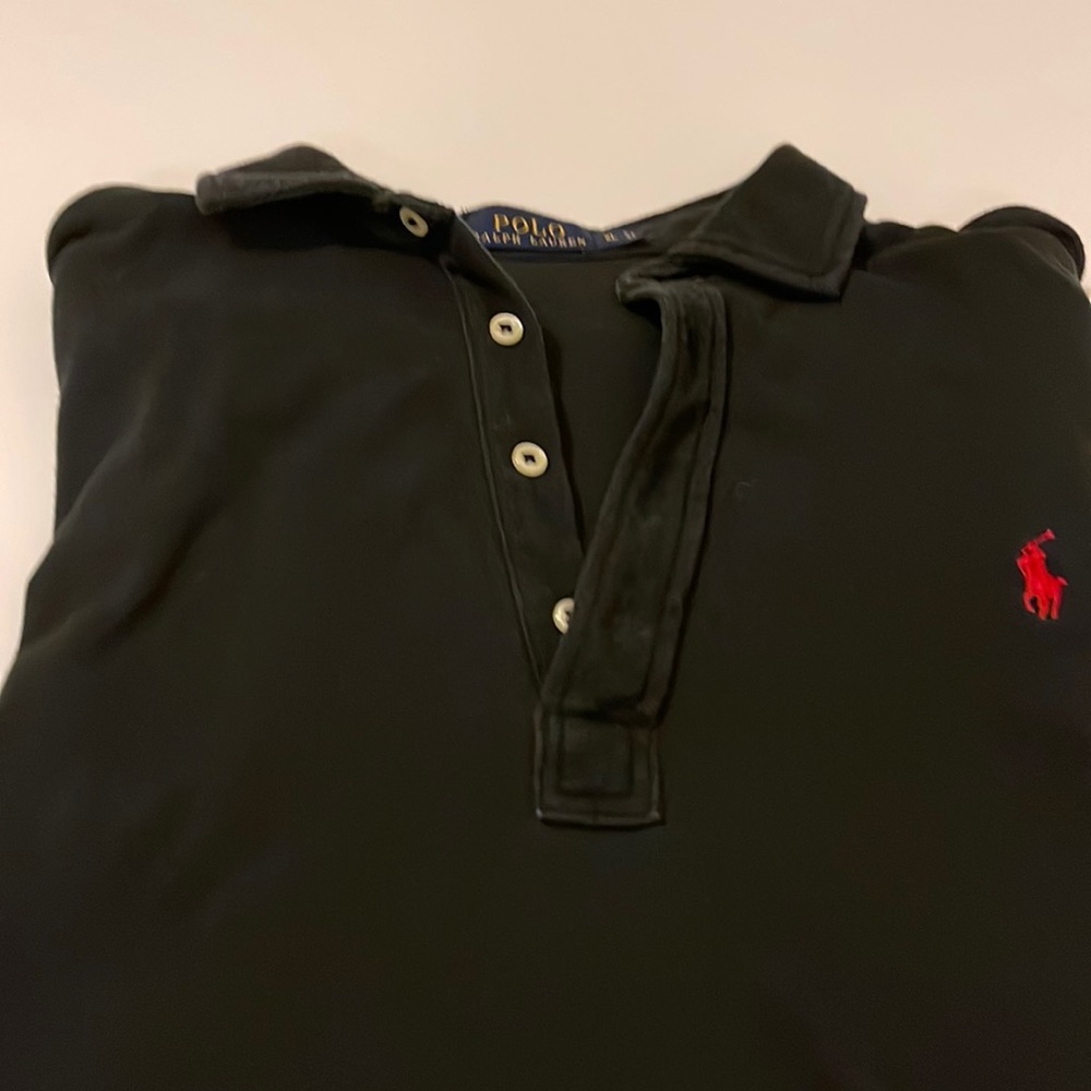 Long sleeve black polo